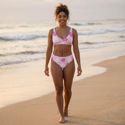 Hibiscus Womens High Waisted Bikini | Vibewear - VibeWear