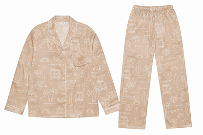 Coastal Daydream Women’s long sleeve pajama top  and pants VibeWear