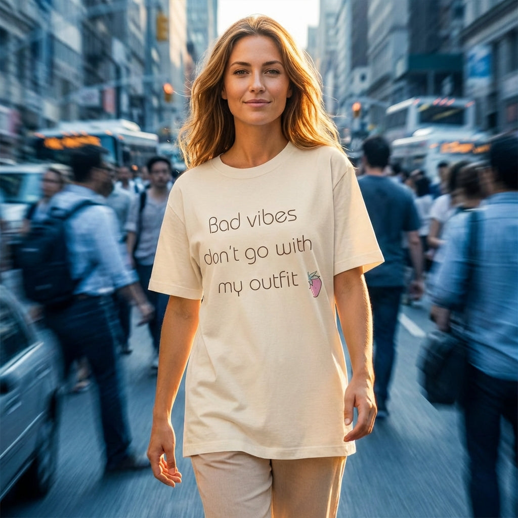 Bad Vibes Dont Go With My Outfit Oversized Tee | Vibewear - VibeWear