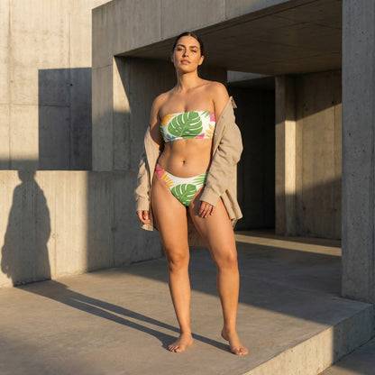 Tropical Whisper Bandeau Bikini Set | VibeWear - VibeWear