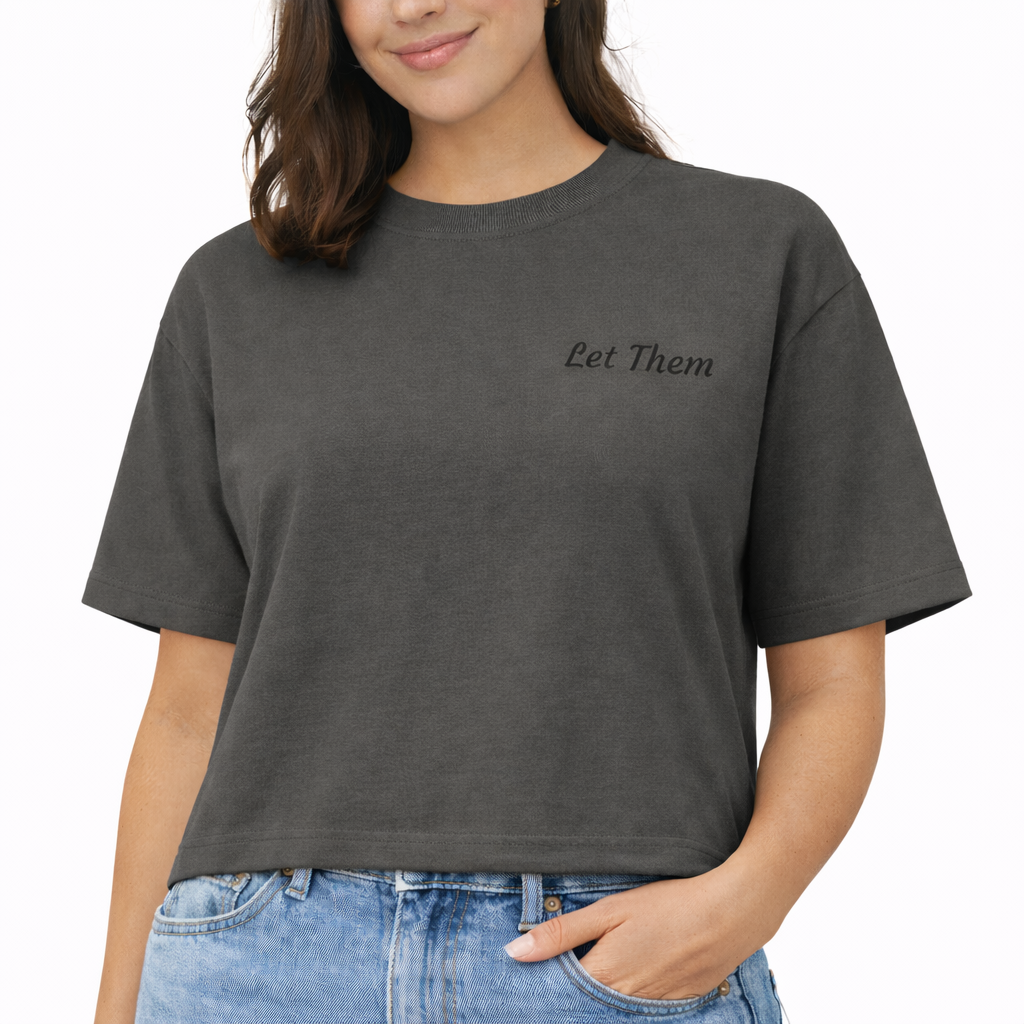 Let Them Embroidered Women’s Mid Length Tee - VibeWear