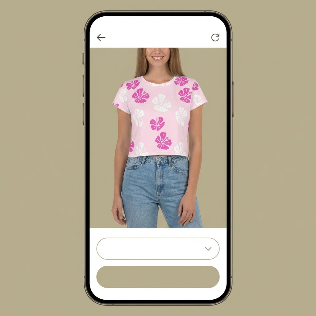 Hibiscus Crop Tee | Vibewear - VibeWear