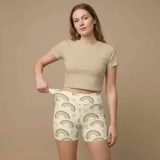 Calm Rainbows Yoga Shorts | VibeWear - VibeWear