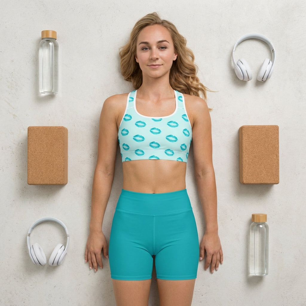 Ocean Kiss Women’s Padded Sports Bra | Vibewear - VibeWear