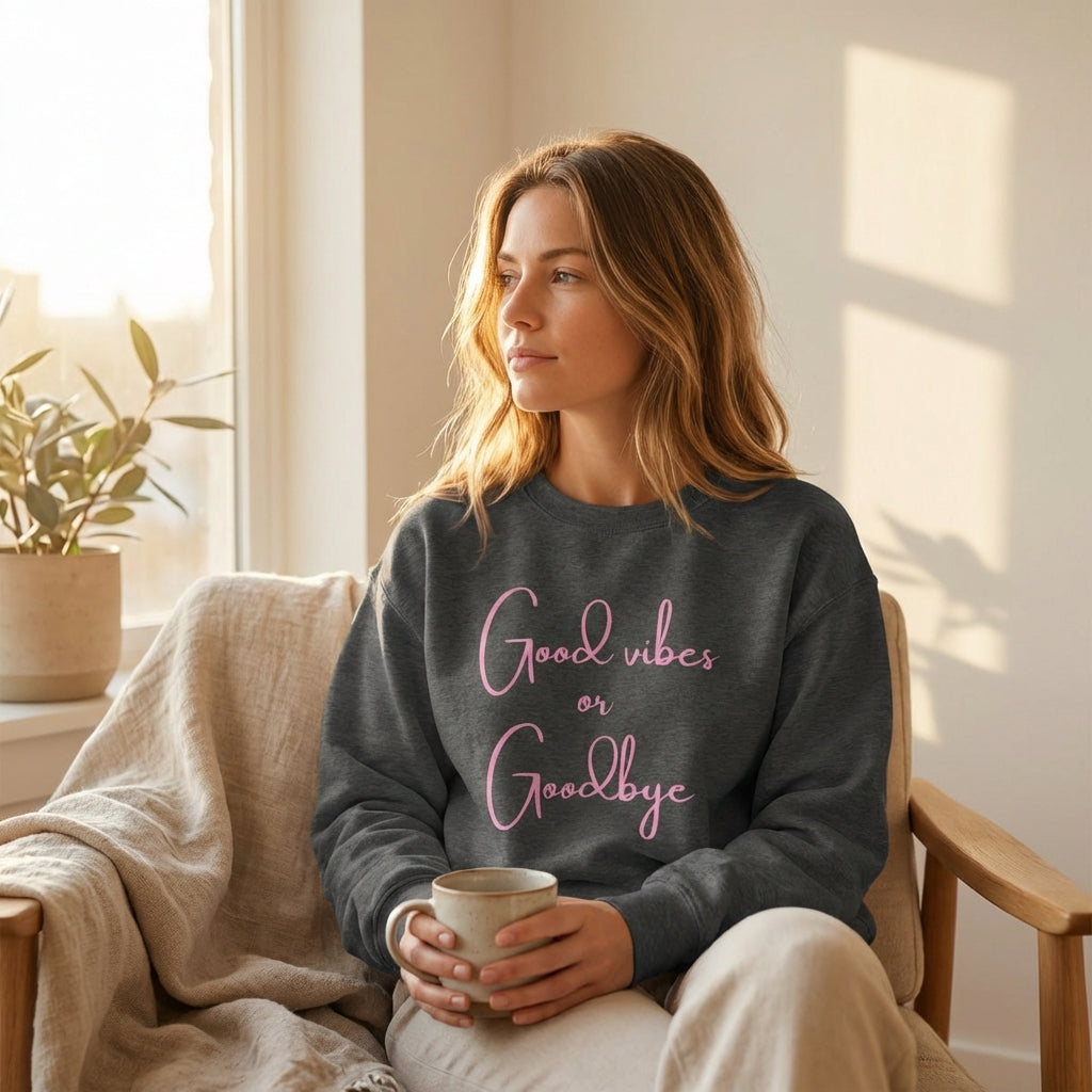 'Good Vibes or Goodbye' Classic Sweatshirt - VibeWear