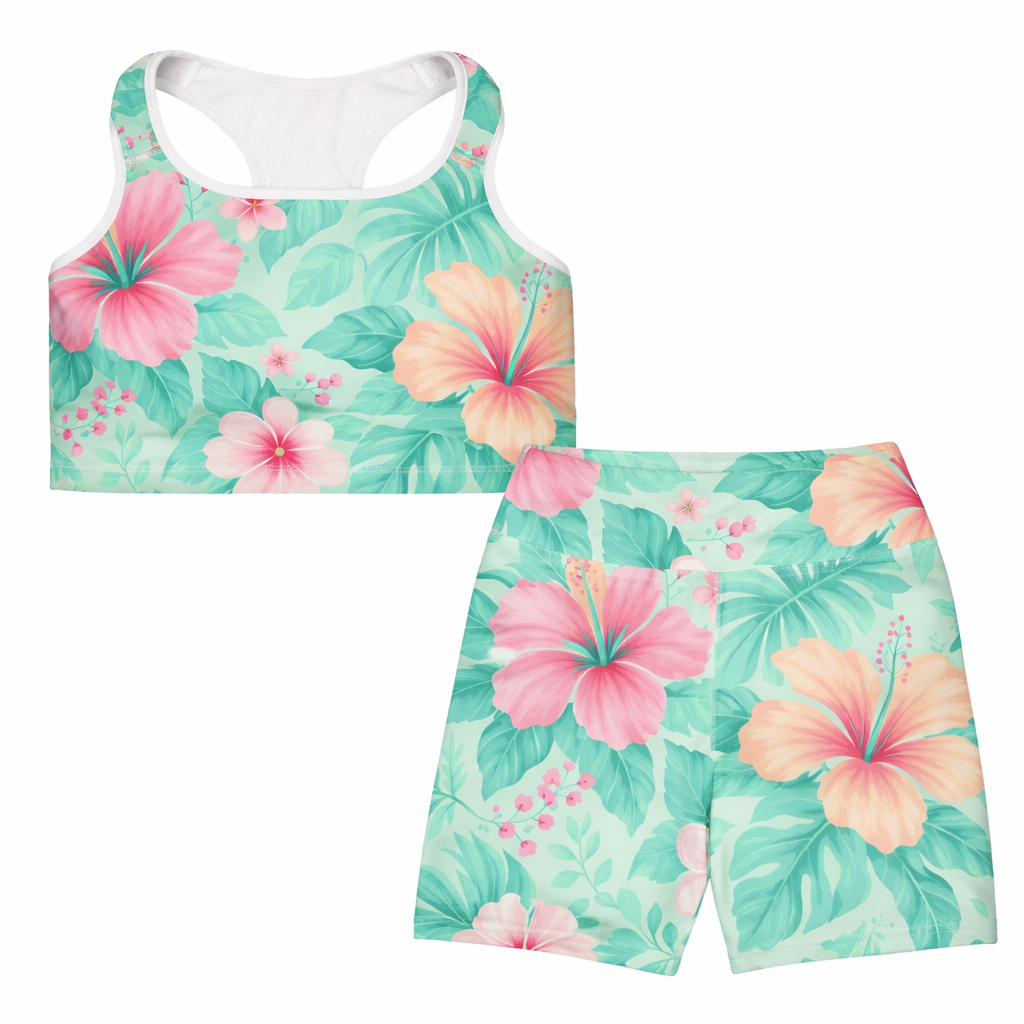 Island Escape Yoga Shorts - VibeWear