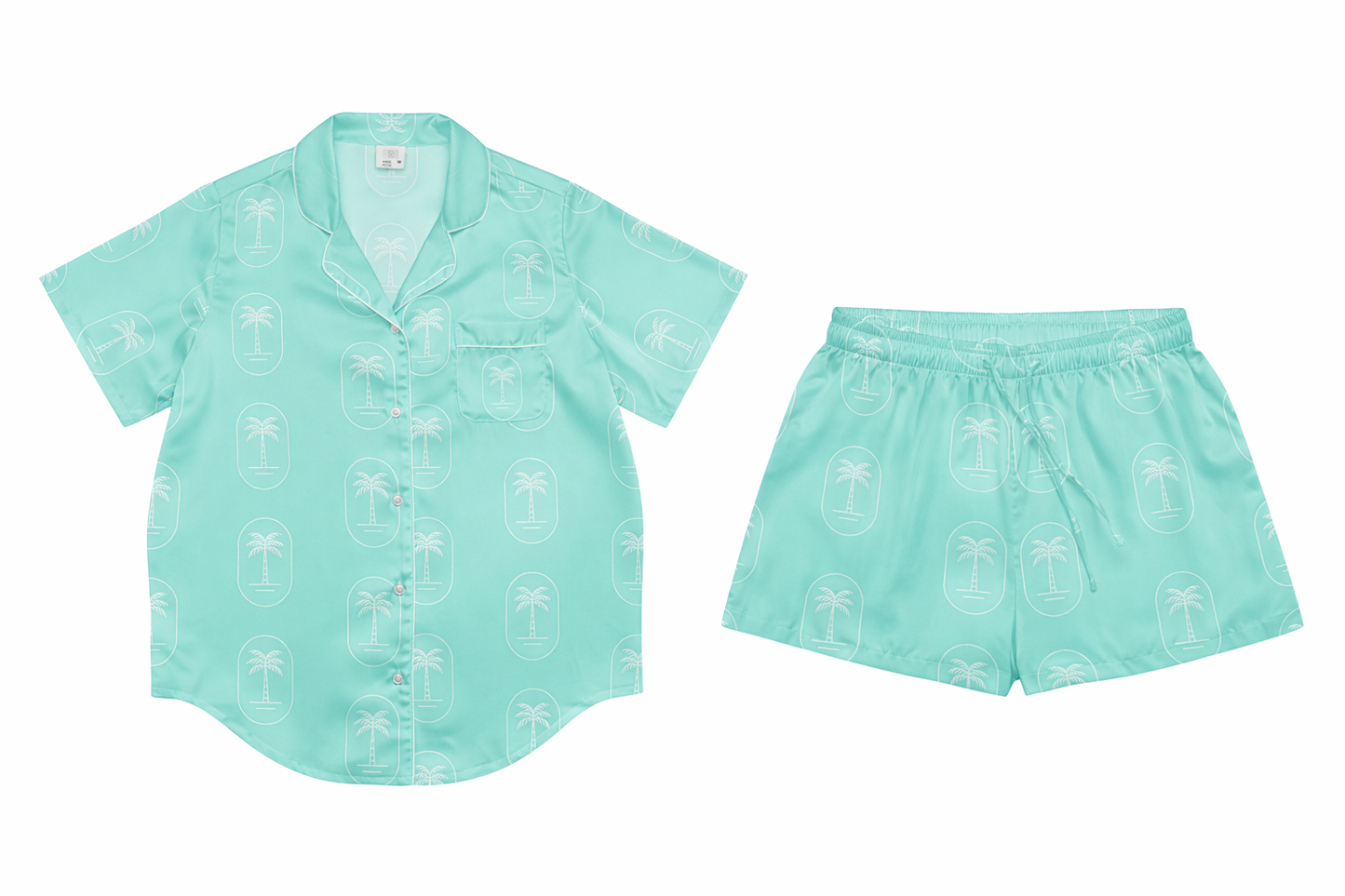 Aqua Palms women’s short sleeve pajama top - VibeWear