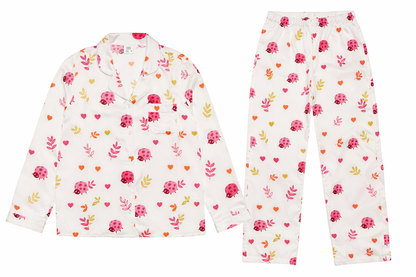 Ladybird Daydream Women’s long sleeve pajama top and matching pants - VibeWear