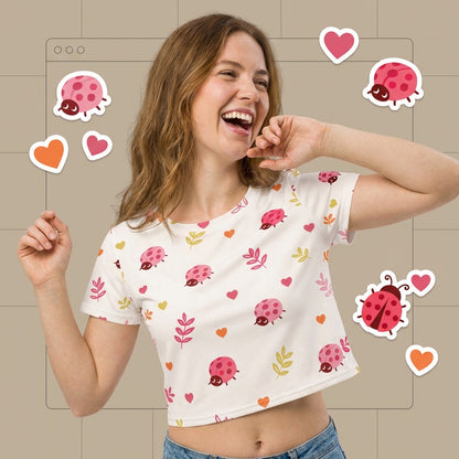 Ladybird Love Crop Tee | VibeWear - VibeWear