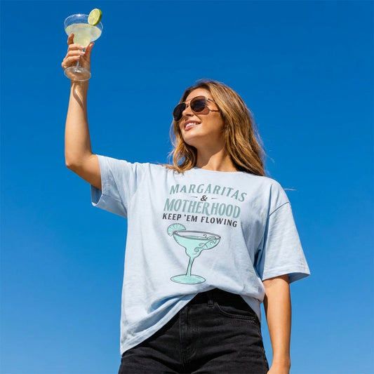 Margaritas and Motherhood Oversized Cotton Tee | Vibewear - VibeWear
