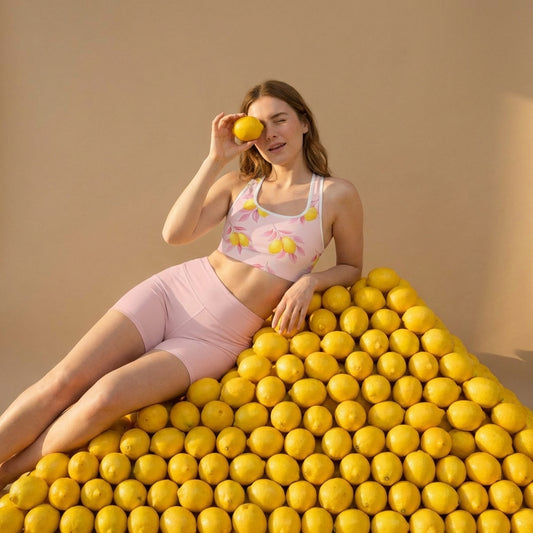 Lemon Petals Padded Sports Bra | Vibewear - VibeWear