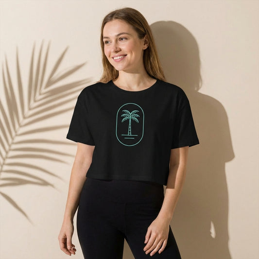 Aqua Palms Women’s crop top - VibeWear