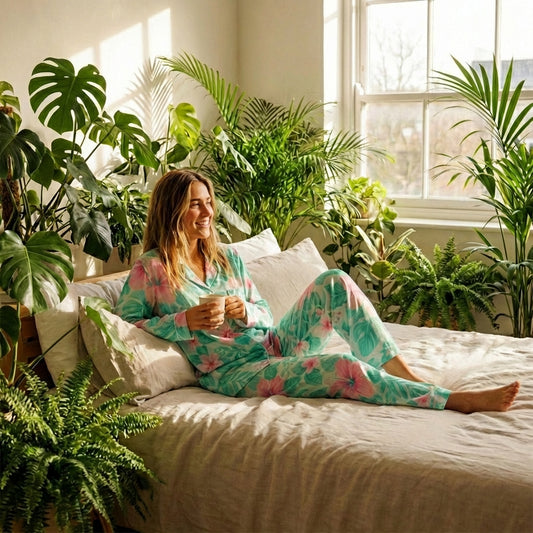 Island Escape Womens Long Sleeve Pajama Top | VibeWear - VibeWear