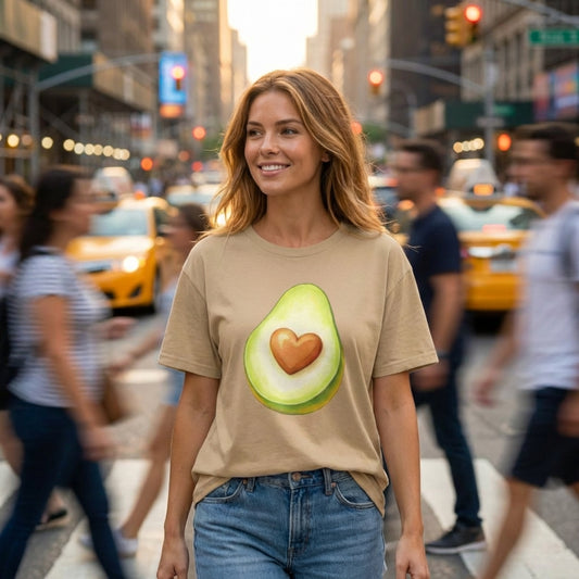 Avo Heart Oversized Cotton Tee | Vibewear - VibeWear