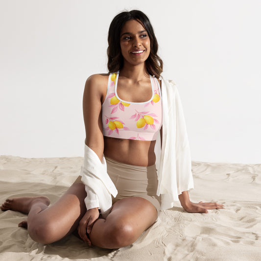 Womens Padded Sports Bra Australia Lemon Petals