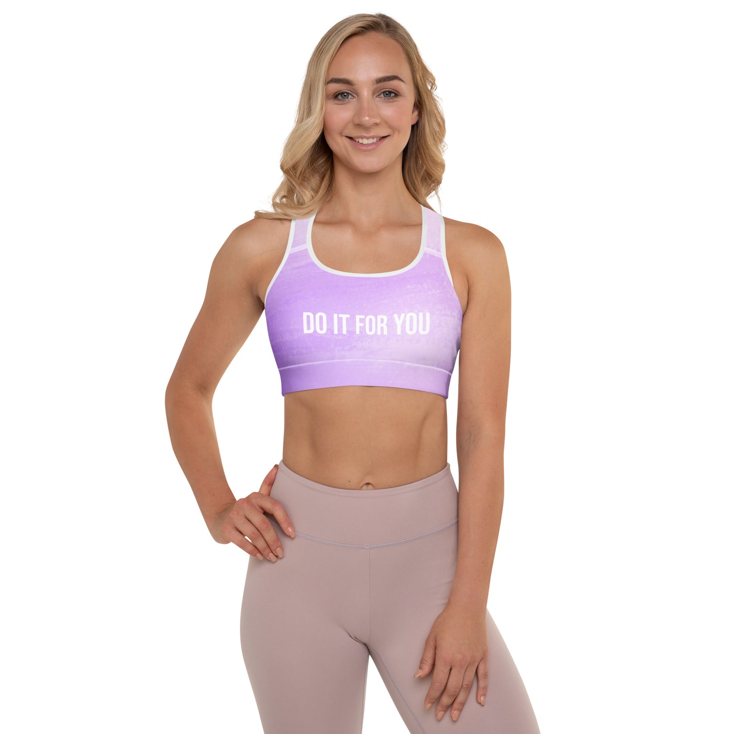 Do It For You padded sports bra front view
