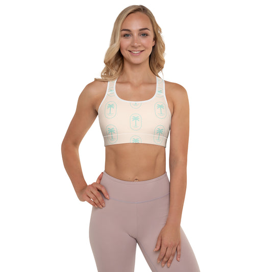 Womens Aqua Palms Padded Sports Bra Australia
