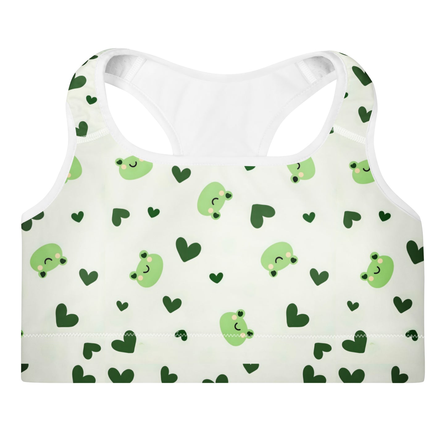 Womens Padded Sports Bra Australia Lily Love Frog Heart Print