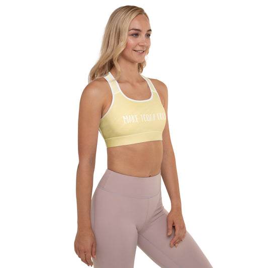 Make Today Count padded sports bra front view