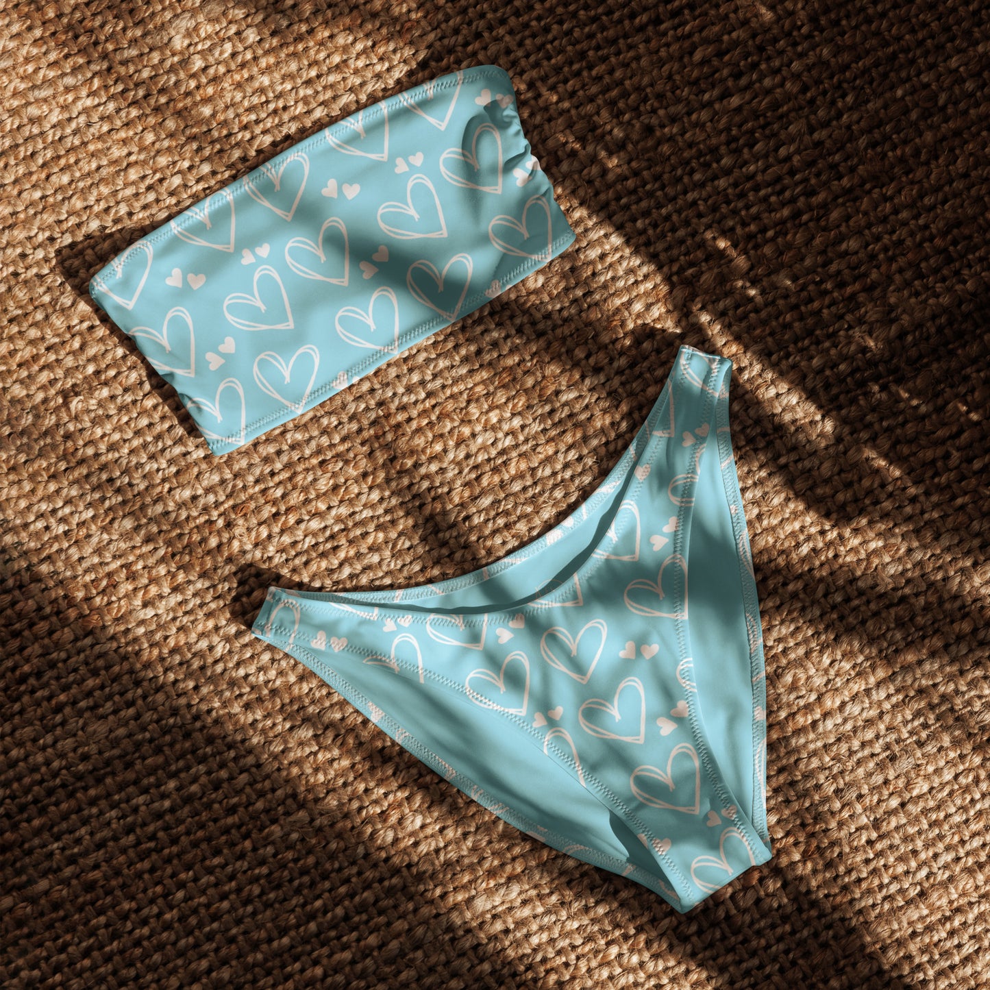 Sweetheart Skies Recycled Bandeau Bikini | Vibewear