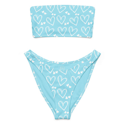 Sweetheart Skies Recycled Bandeau Bikini | Vibewear
