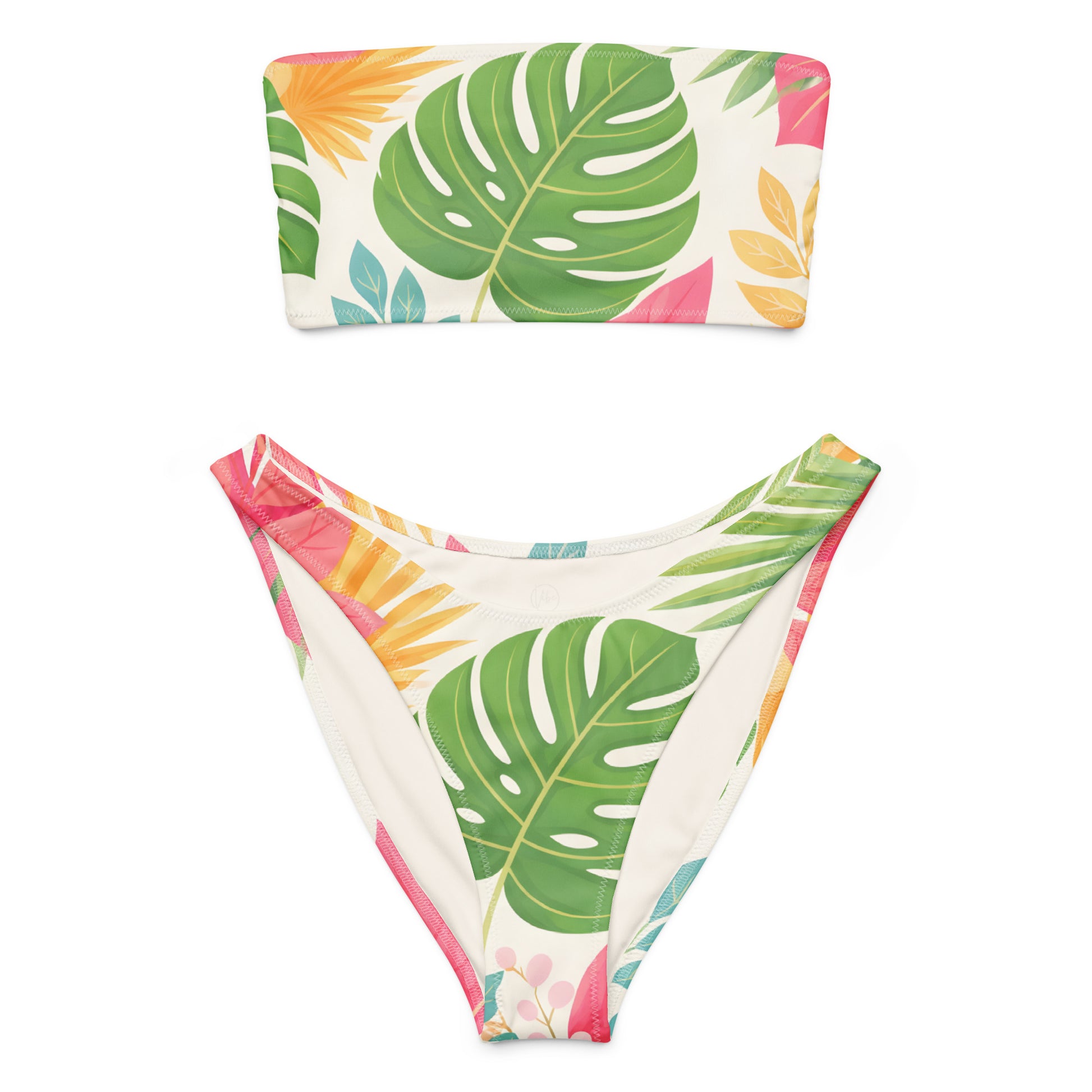 Tropical Whisper Bandeau Bikini Set | VibeWear