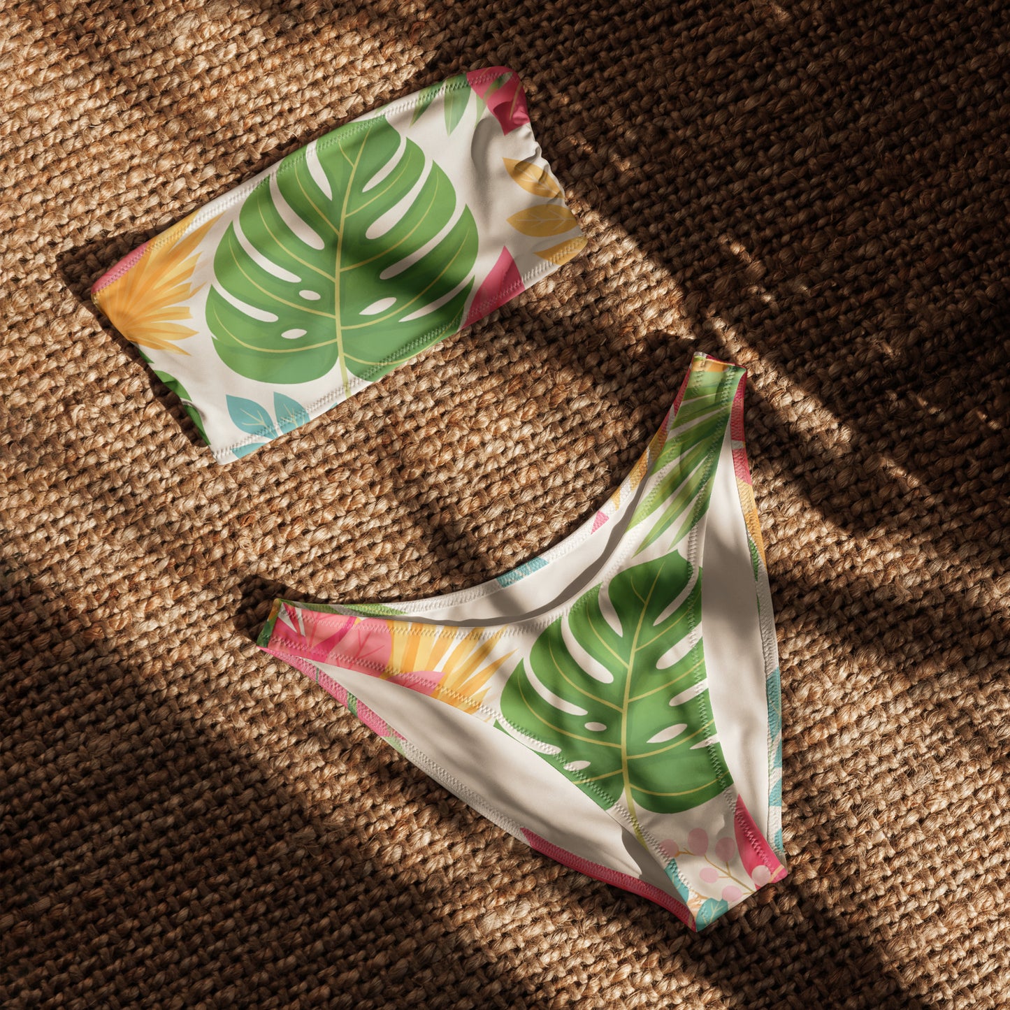 Tropical Whisper Bandeau Bikini Set | VibeWear