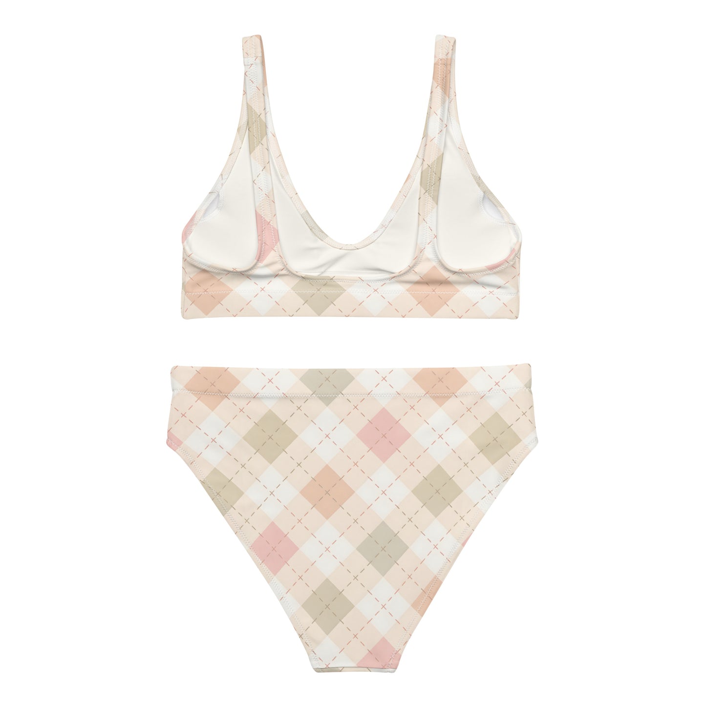 Blush Cottage Argyle High Waisted Bikini Set | VibeWear