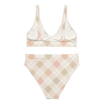 Blush Cottage Argyle High Waisted Bikini Set | VibeWear