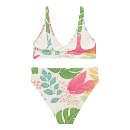 Tropical Whisper High Waisted Bikini Set | VibeWear
