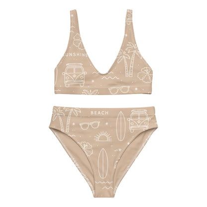 Coastal Daydream High Waisted Bikini Set | VibeWear