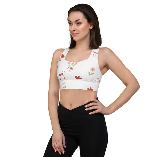 Womens Longline Sports Bra Australia Sweet Tied Blooms