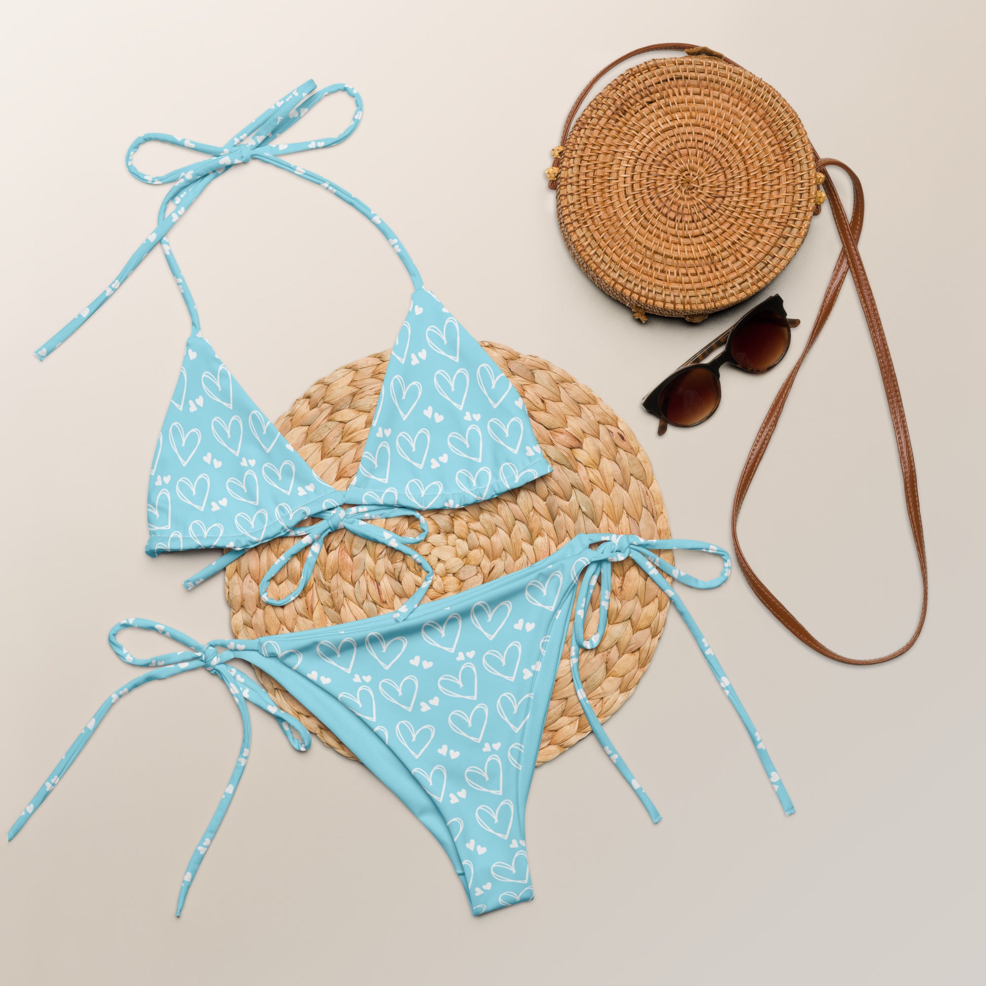 Sweetheart Skies Recycled String Bikini | Vibewear