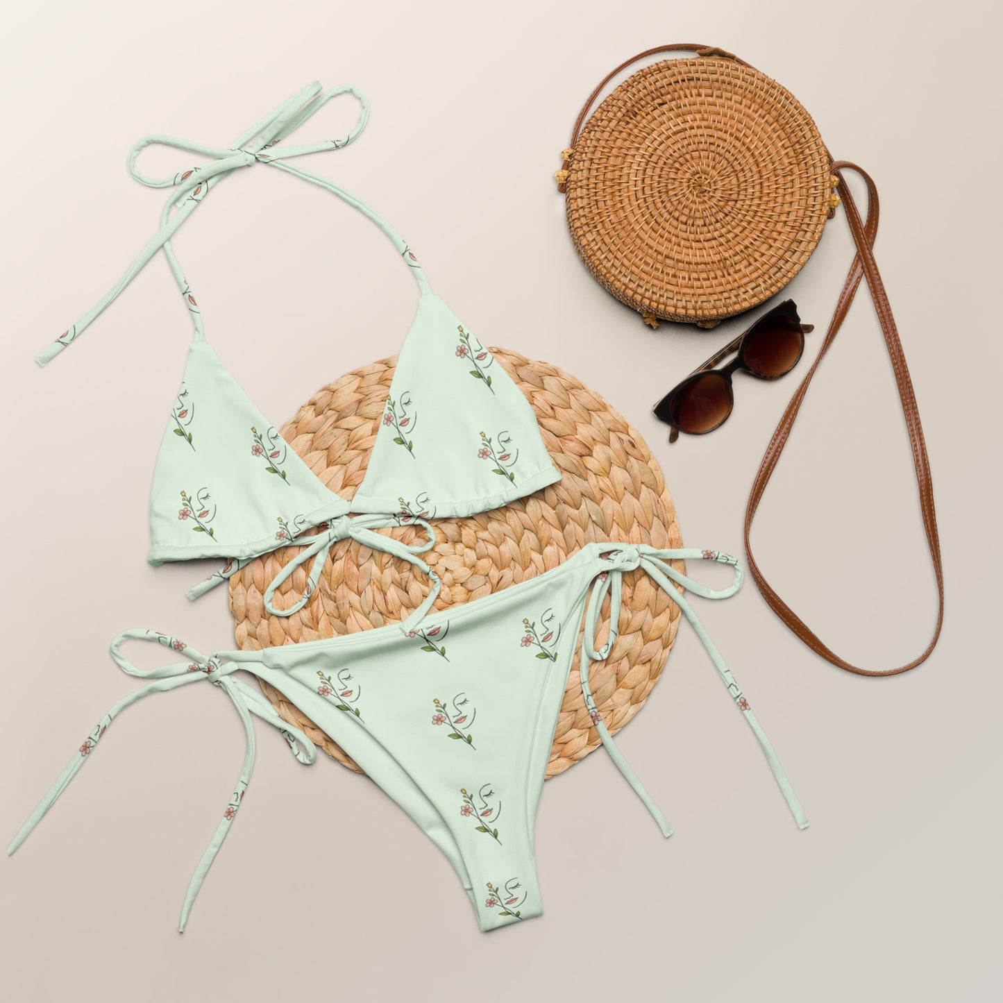 Mint Meadow Muse String Bikini | Vibewear