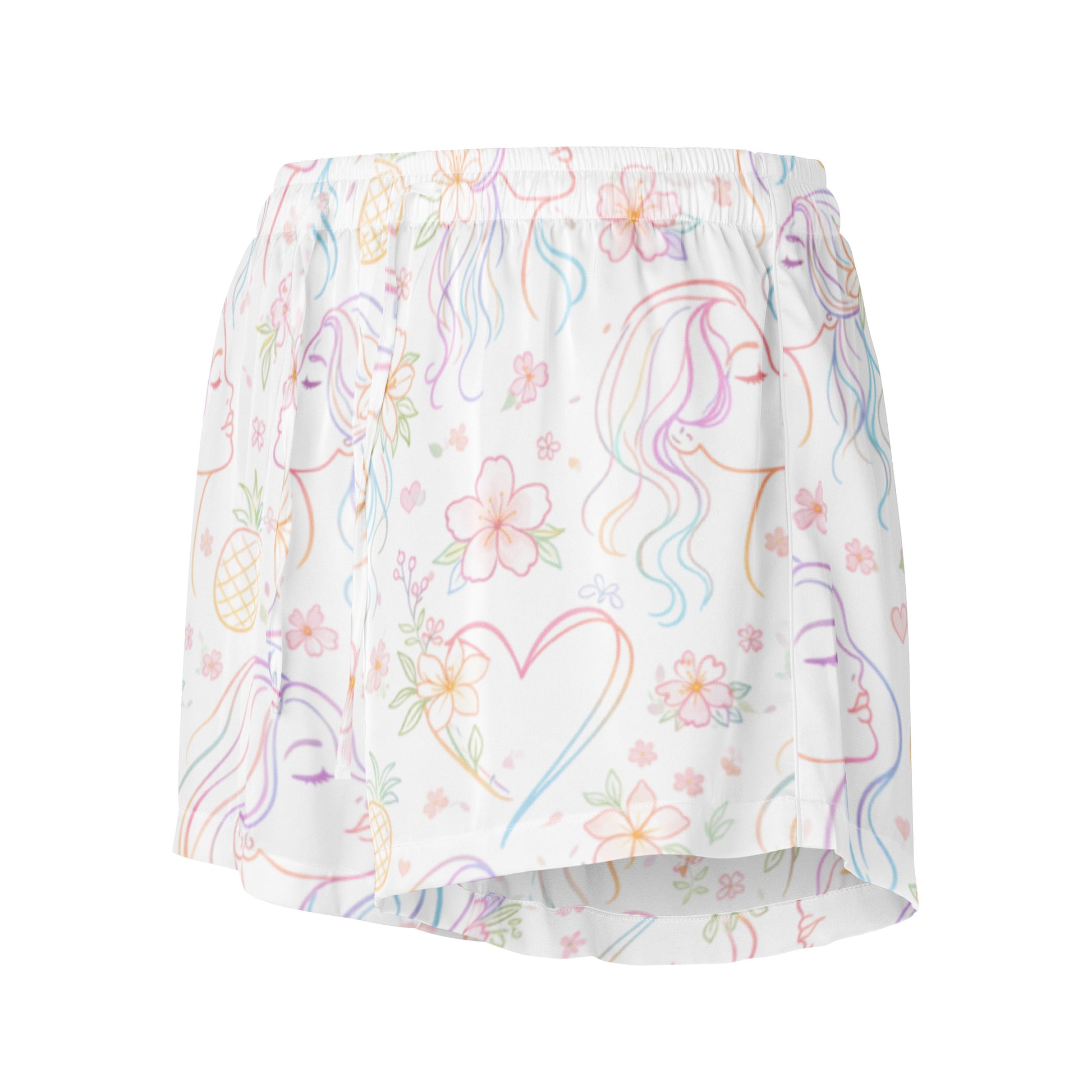 Soft loungewear shorts featuring Pineapple Muse design