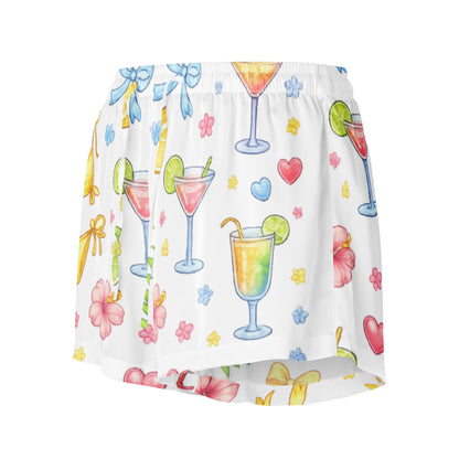 Summer Spritz womens pajama shorts showing full colourful summer themed design