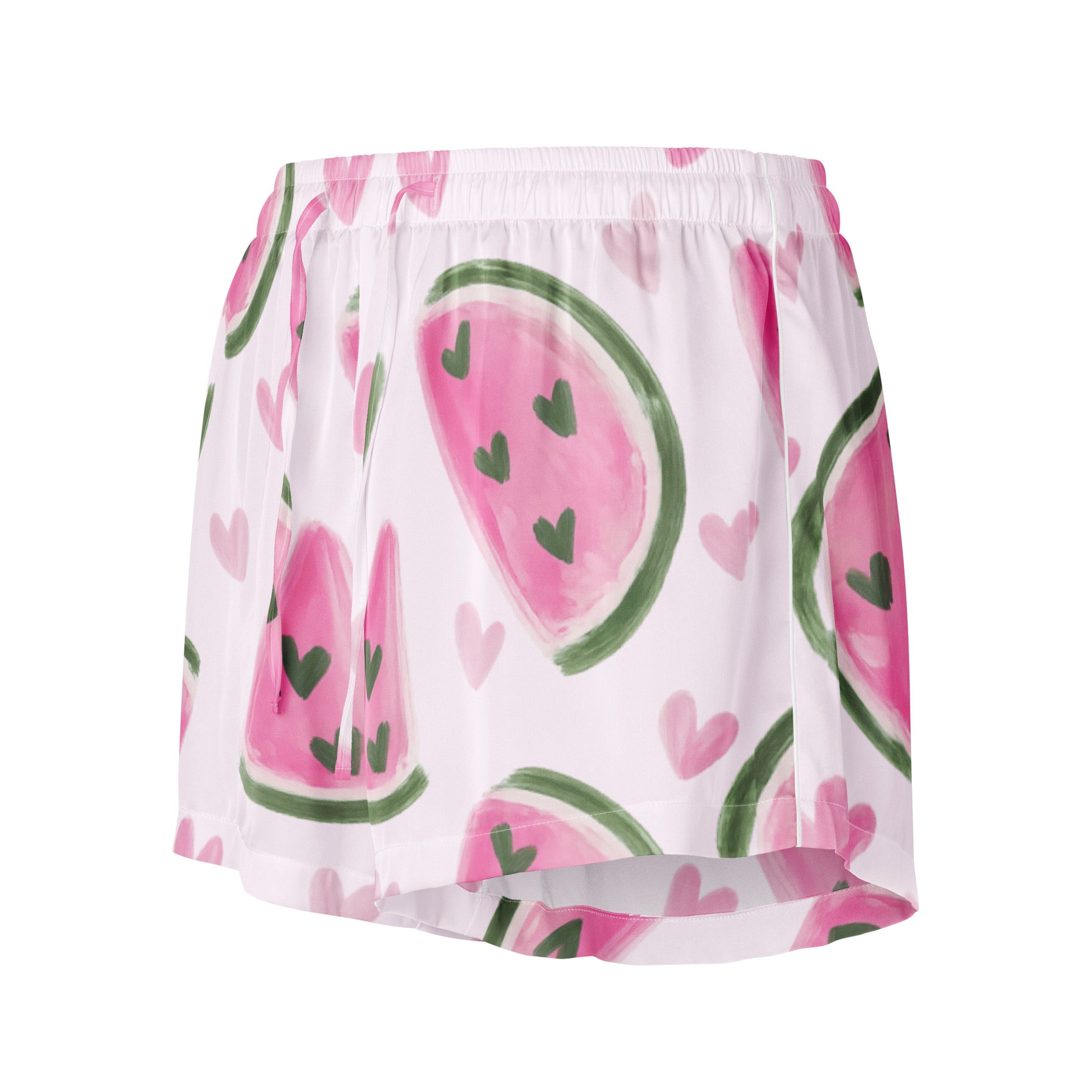 Sweet Melon Moments womens pajama shorts showing full watermelon print design