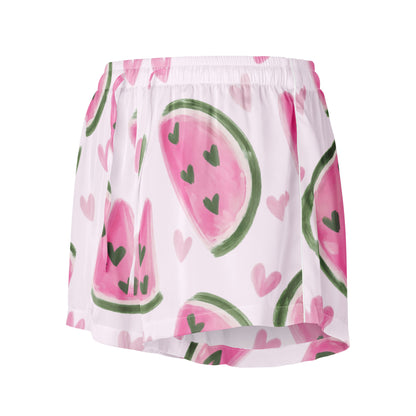 Sweet Melon Moments womens pajama shorts showing full watermelon print design