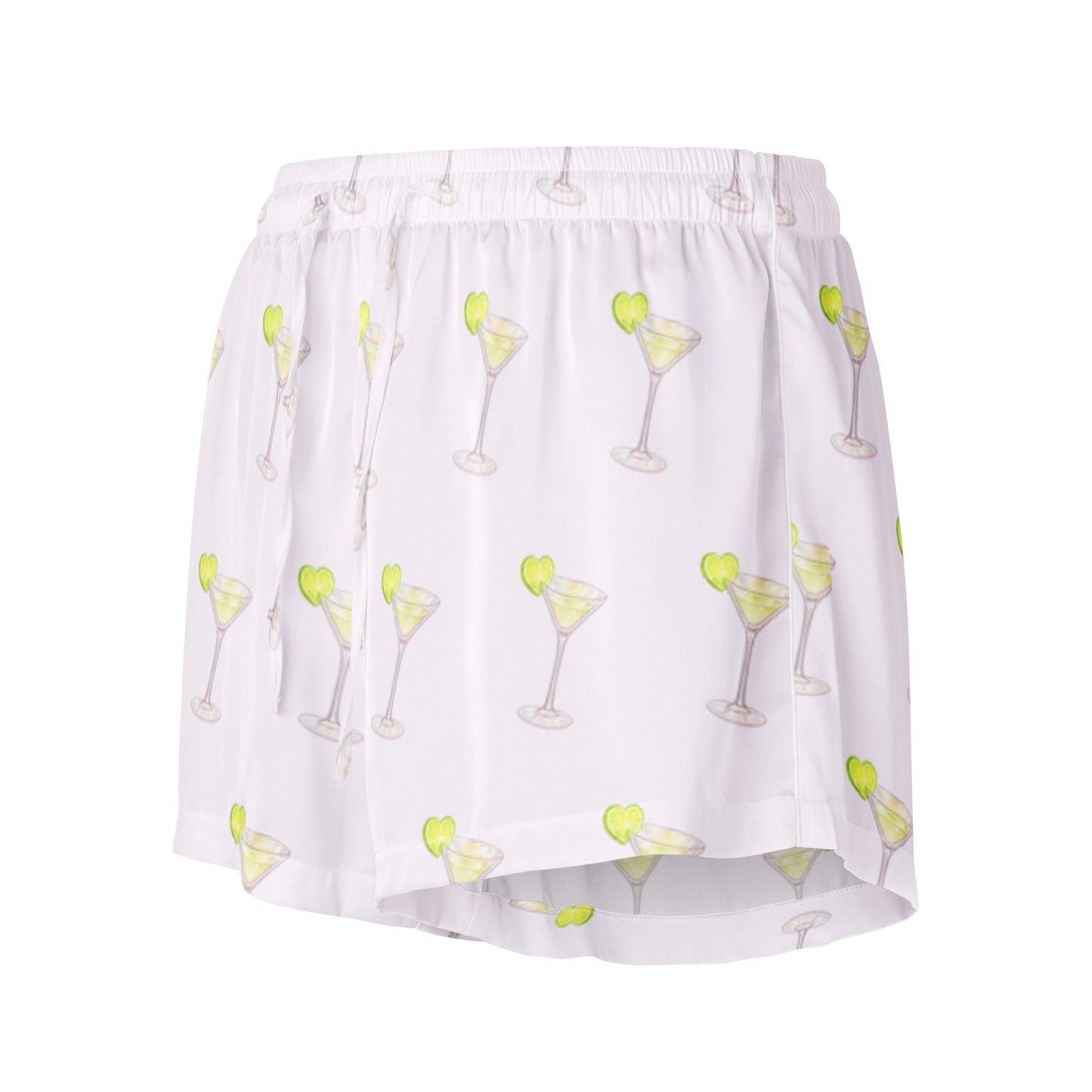 Summer Spritz Martini womens pajama shorts showing full martini print design