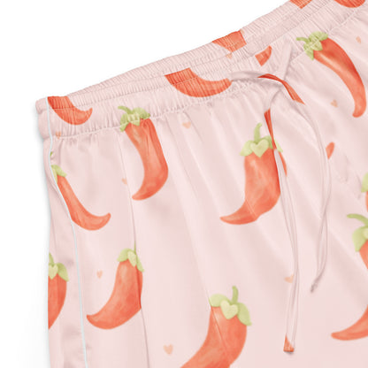 Keep It Spicy womens pajama shorts showing chilli pepper pattern
