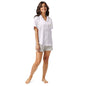 Model wearing Summer Spritz Martini Pocket womens short sleeve pajama top styled as relaxed loungewear