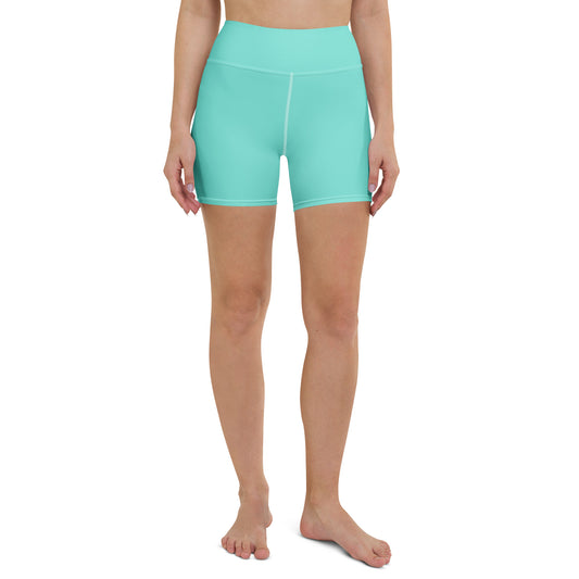 Womens High Waist Yoga Shorts Australia Aqua