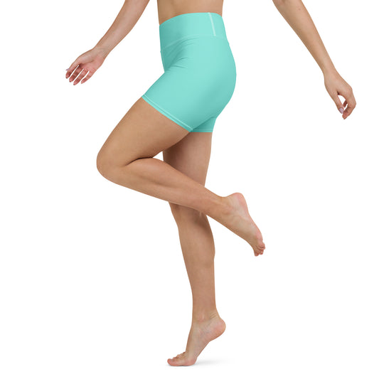Womens High Waist Yoga Shorts Australia Aqua