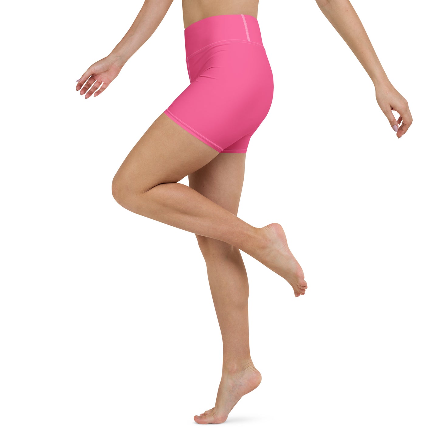Womens High Waist Pink Yoga Shorts Australia