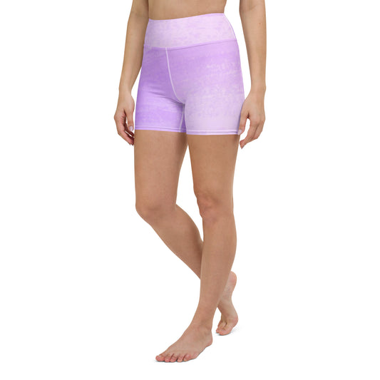 Front view of model wearing Do It For You yoga shorts with high waist fit
