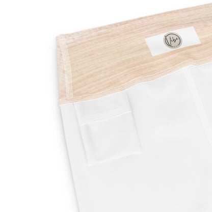 Close up of Focused high waist yoga shorts showing hidden inside waistband pocket