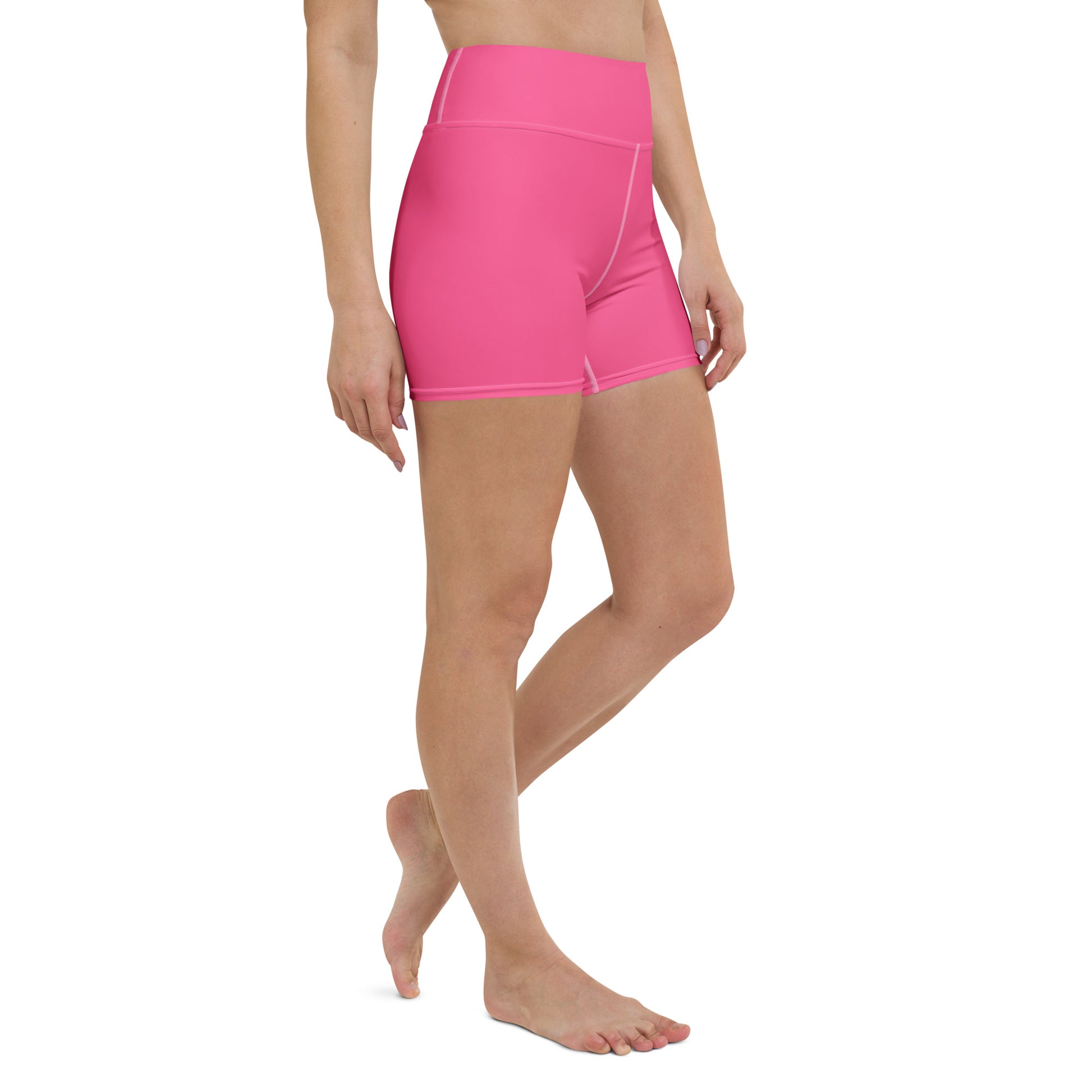 Womens High Waist Pink Yoga Shorts Australia