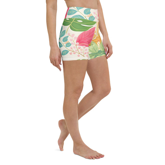 Womens High Waist Yoga Shorts Australia Tropical Whisper