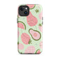 Avo Berry Bliss MagSafe tough case for iPhone with avocado and strawberry print