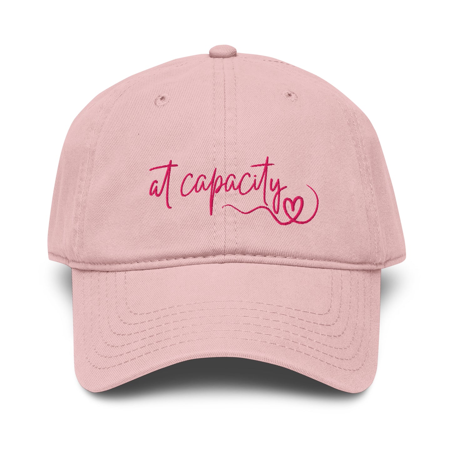 At Capacity washed cotton cap in dusty rose angled side view